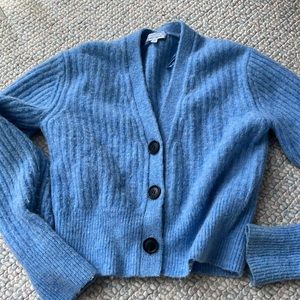 & other stories blue alpaca cardigan size xs